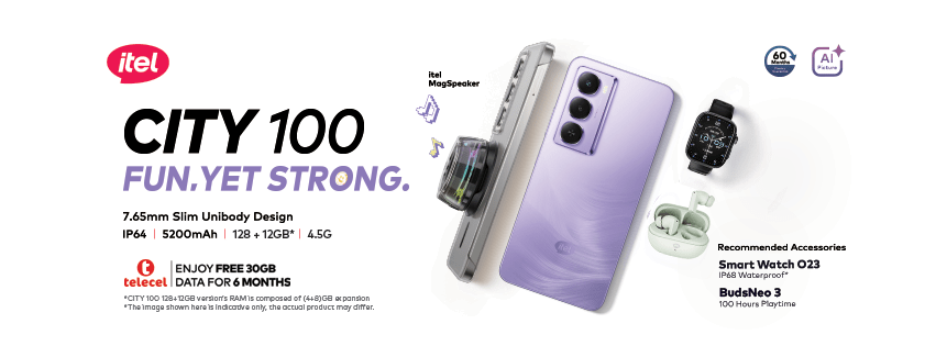 ITEL DEBUTS CITY SERIES WITH CITY 100: A STYLISH, DURABLE & DEEPSEEK AI-POWERED SMARTPHONE FOR GEN&nbsp;Z